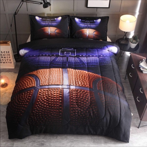 Set of 3 Basketball 3D Print Comforter Set Twin
